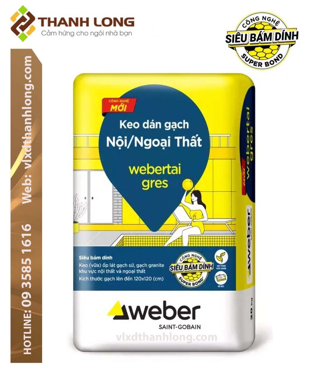 Keo dán gạch nội ngoại thất và hồ bơi - 20kg/bao